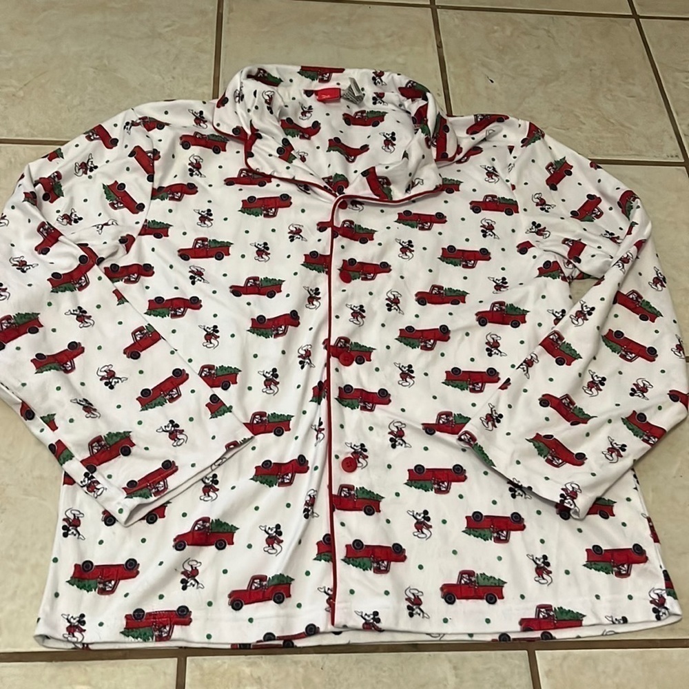 Disney Christmas Mickey Mouse Pajama Top SZ L